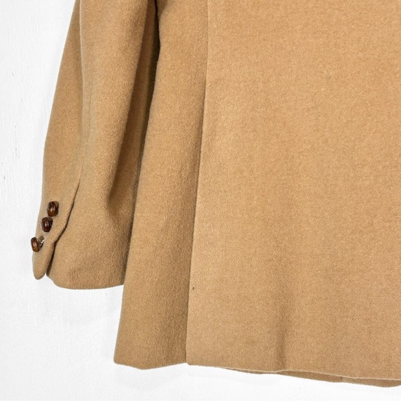 VTG 80s Sasson Camel Blazer Mens 46L Soft Textured Sport Coat Classic Academia - Picture 5 of 9